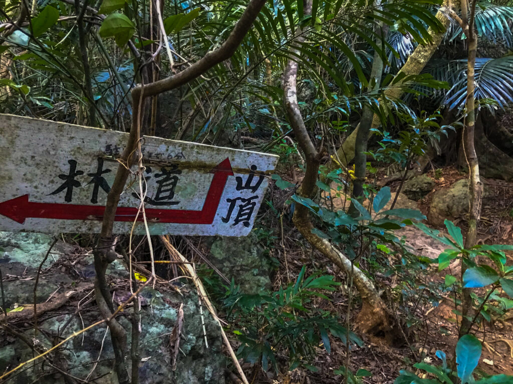 野底マーペー分岐点の看板